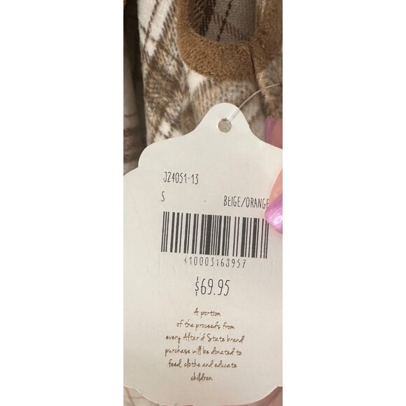 Clinton Boho Tan Plaid Knit Vest By Altard State Small Beige/Orange Wool Blend - Picture 5 of 9